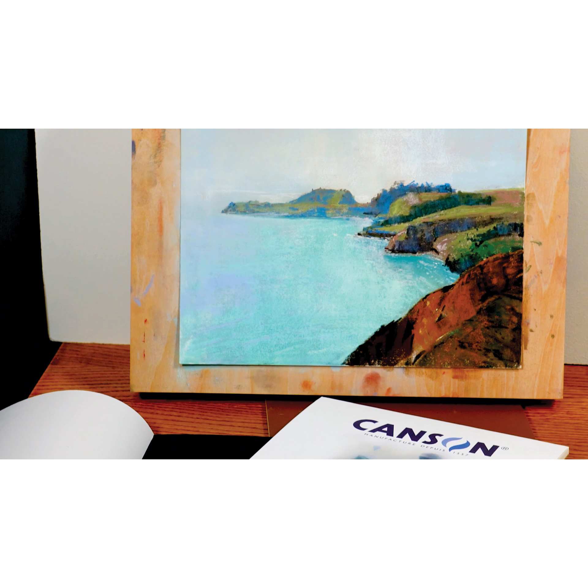 Canson Mi-Teintes Velvet, coastline painting