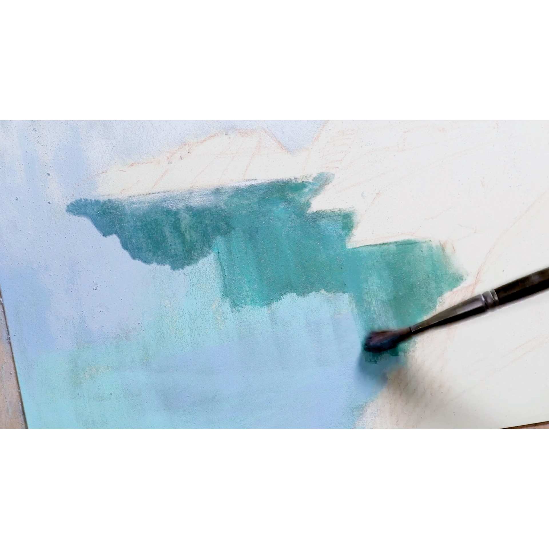 Canson Mi-Teintes Velvet, close-up of paint on paper