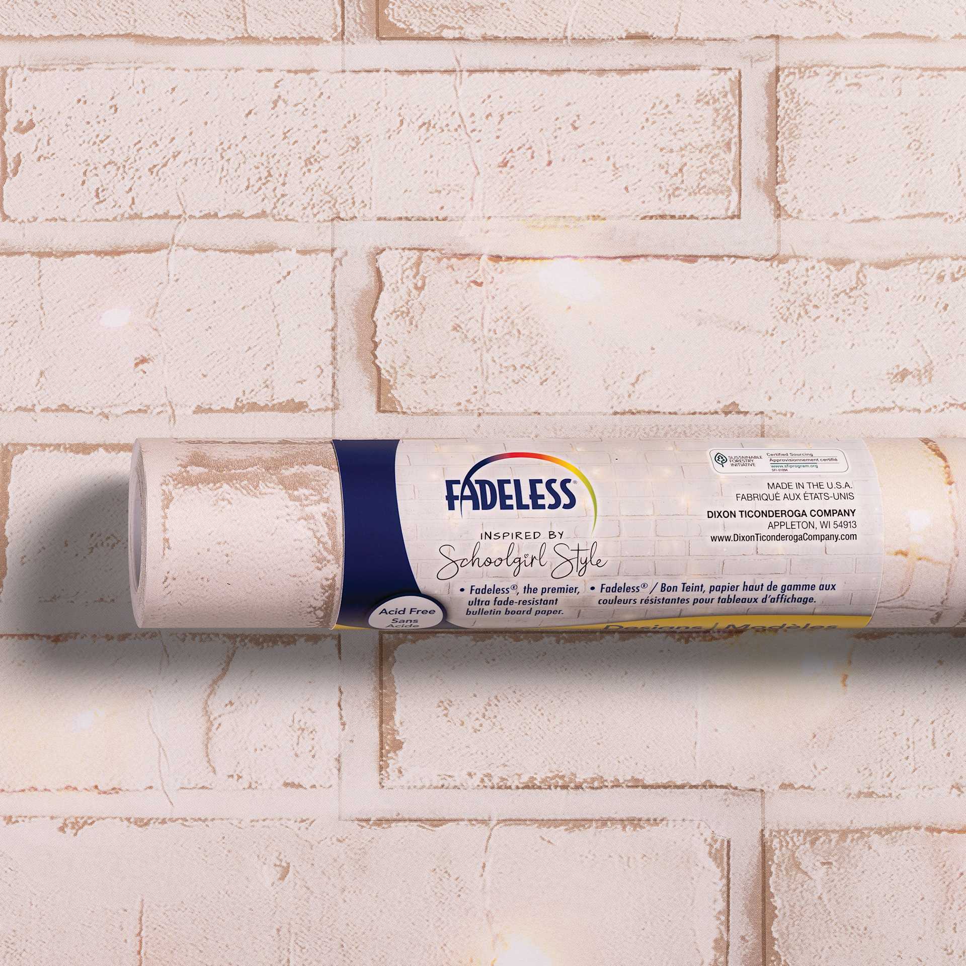 Fadeless Schoolgirl Style Bulletin Paper - Cozy Vibes, 47-1/4" x 50' Roll in packaging