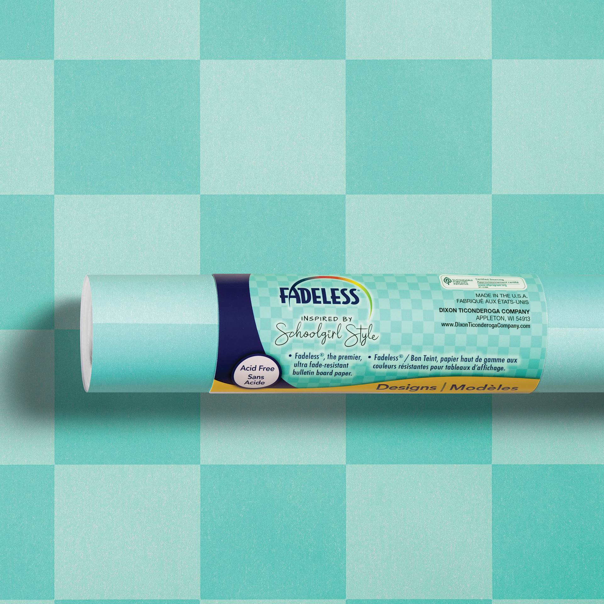 Fadeless Schoolgirl Style Bulletin Paper - Pool Party, 47-1/4" x 50' Roll in packaging