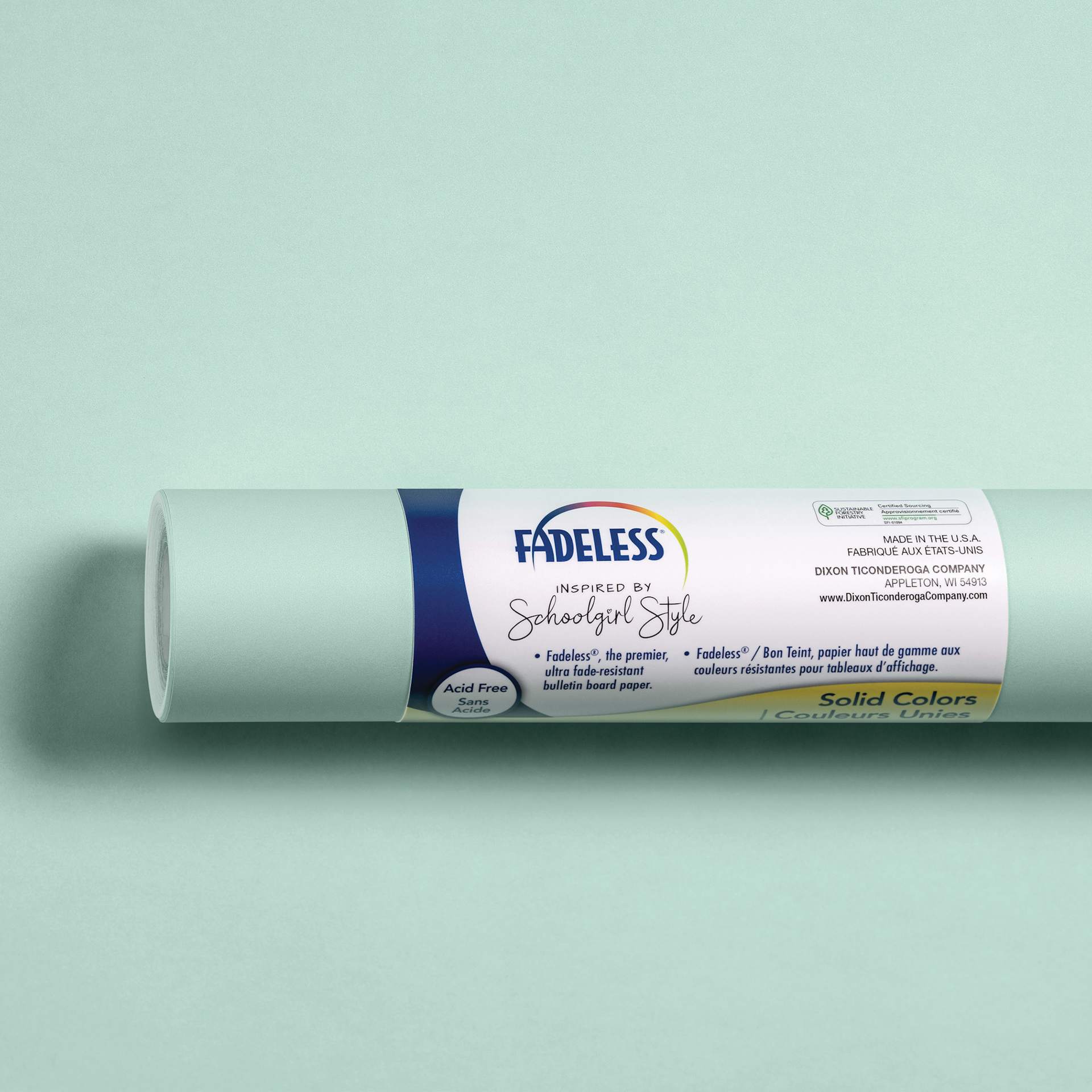 Fadeless Schoolgirl Style Bulletin Paper - Mint To Be, 47-1/4" x 50' Roll in packaging