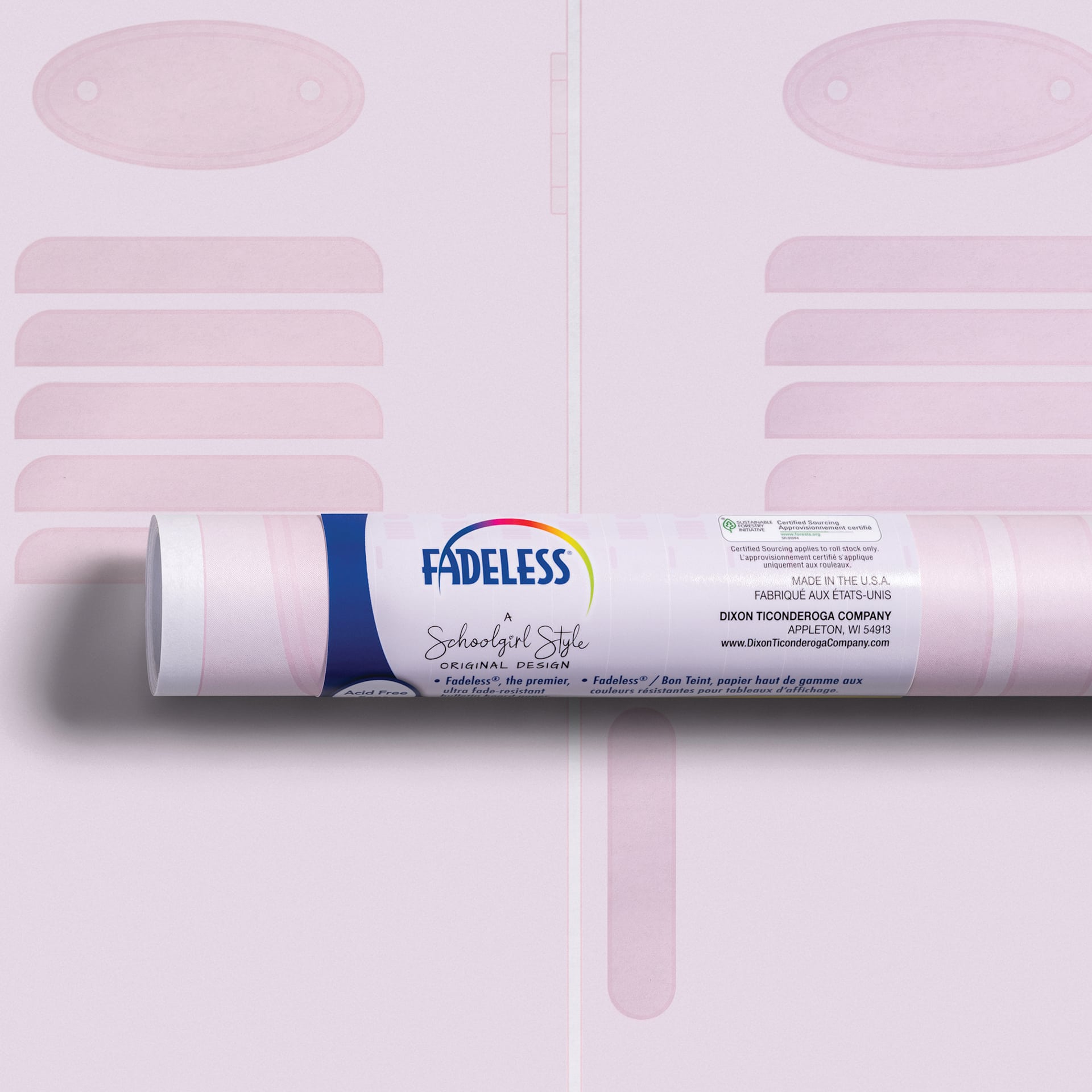 Fadeless Schoolgirl Style Bulletin Paper - Late For Class, 47-1/4" x 25' Roll in packaging
