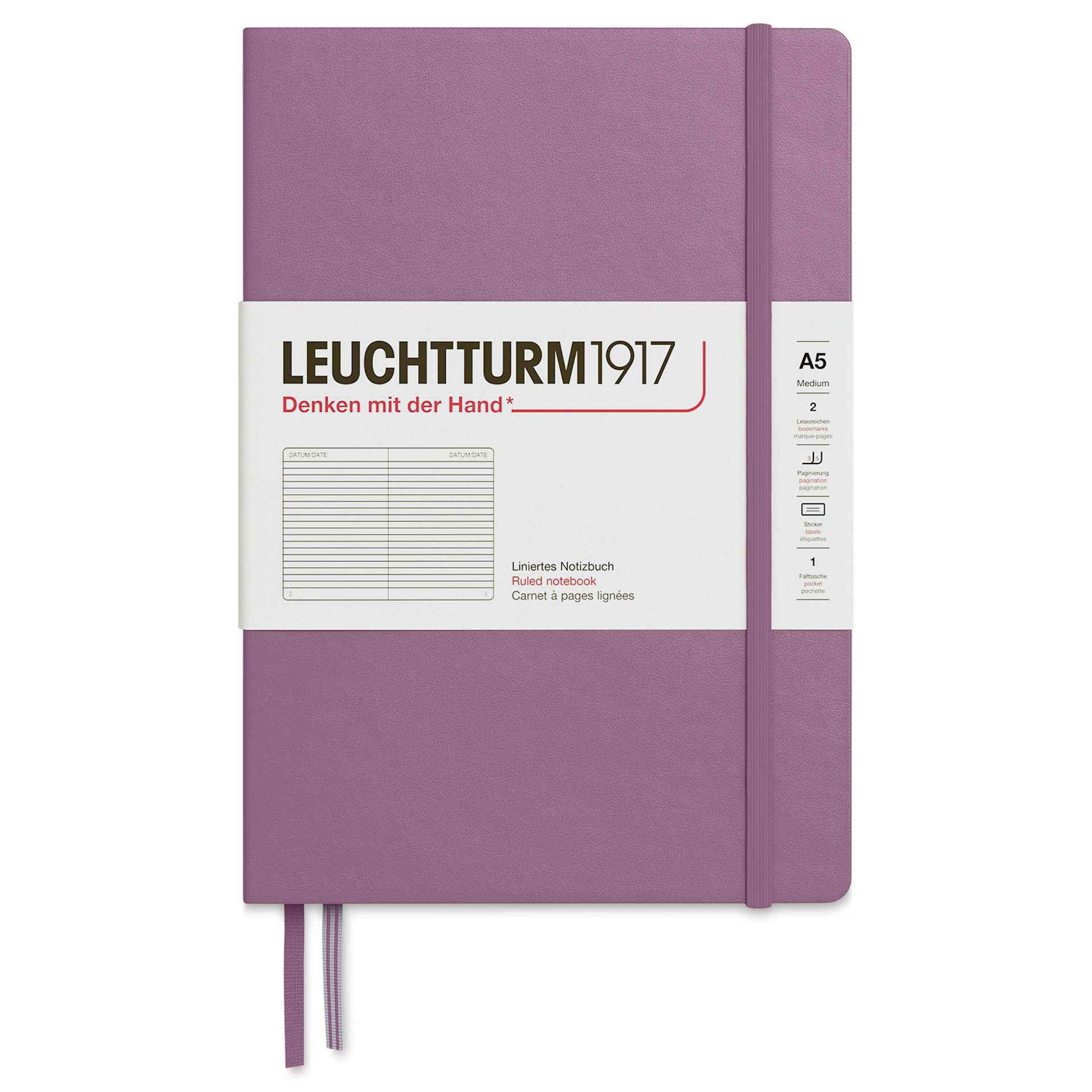 Leuchtturm1917 Ruled Hardbound Notebook - Dusty Rose, 5-3/4" x 8-1/4"