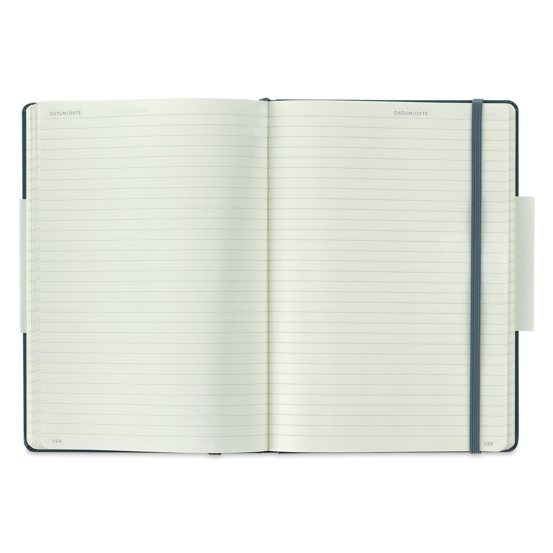 Leuchtturm1917 Ruled Hardbound Notebook - Stone Blue, 5-3/4" x 8-1/4" (open to show paper)
