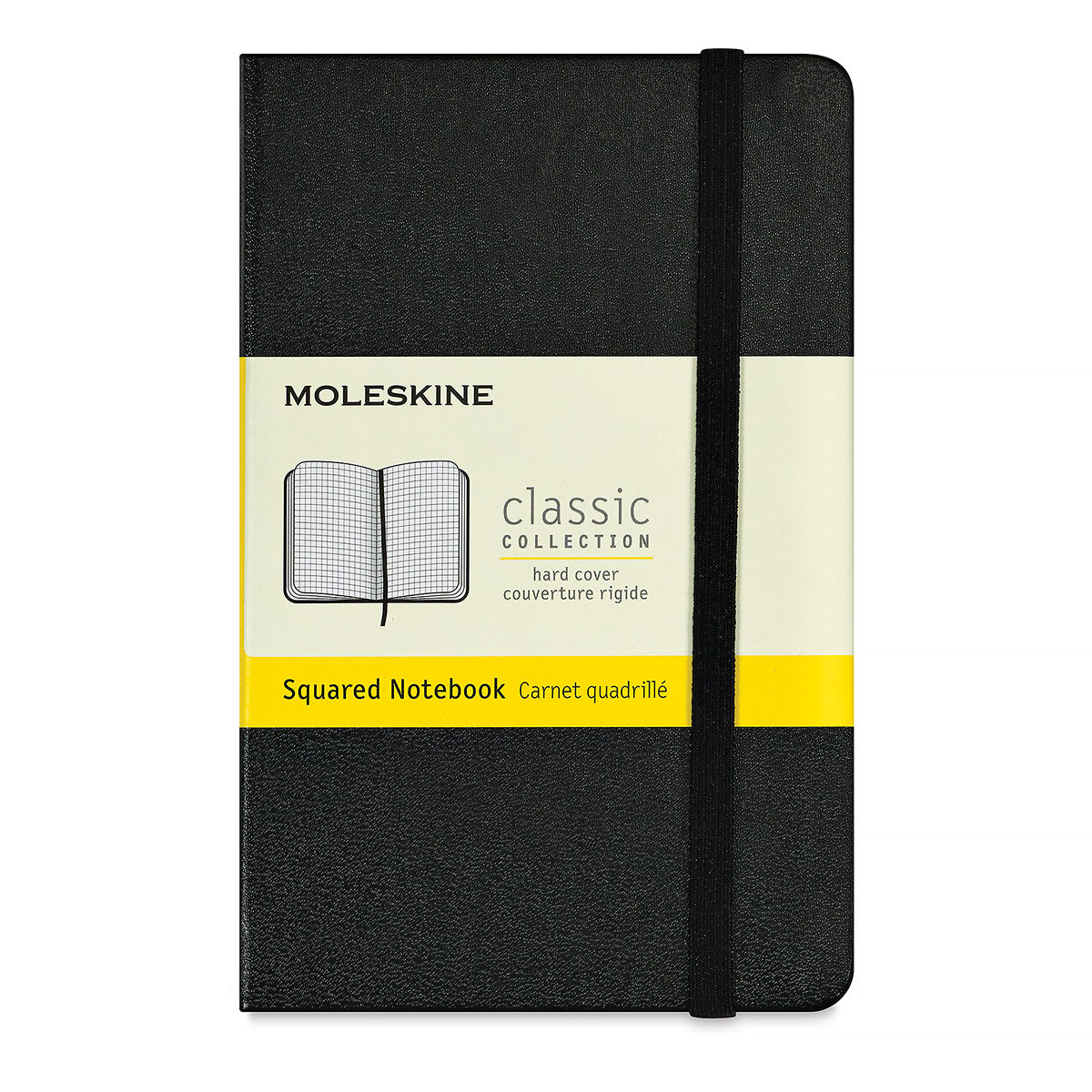 Moleskine Classic Hardcover Notebook - Black, Gridded, 5-1/2'' x 3-1/2''