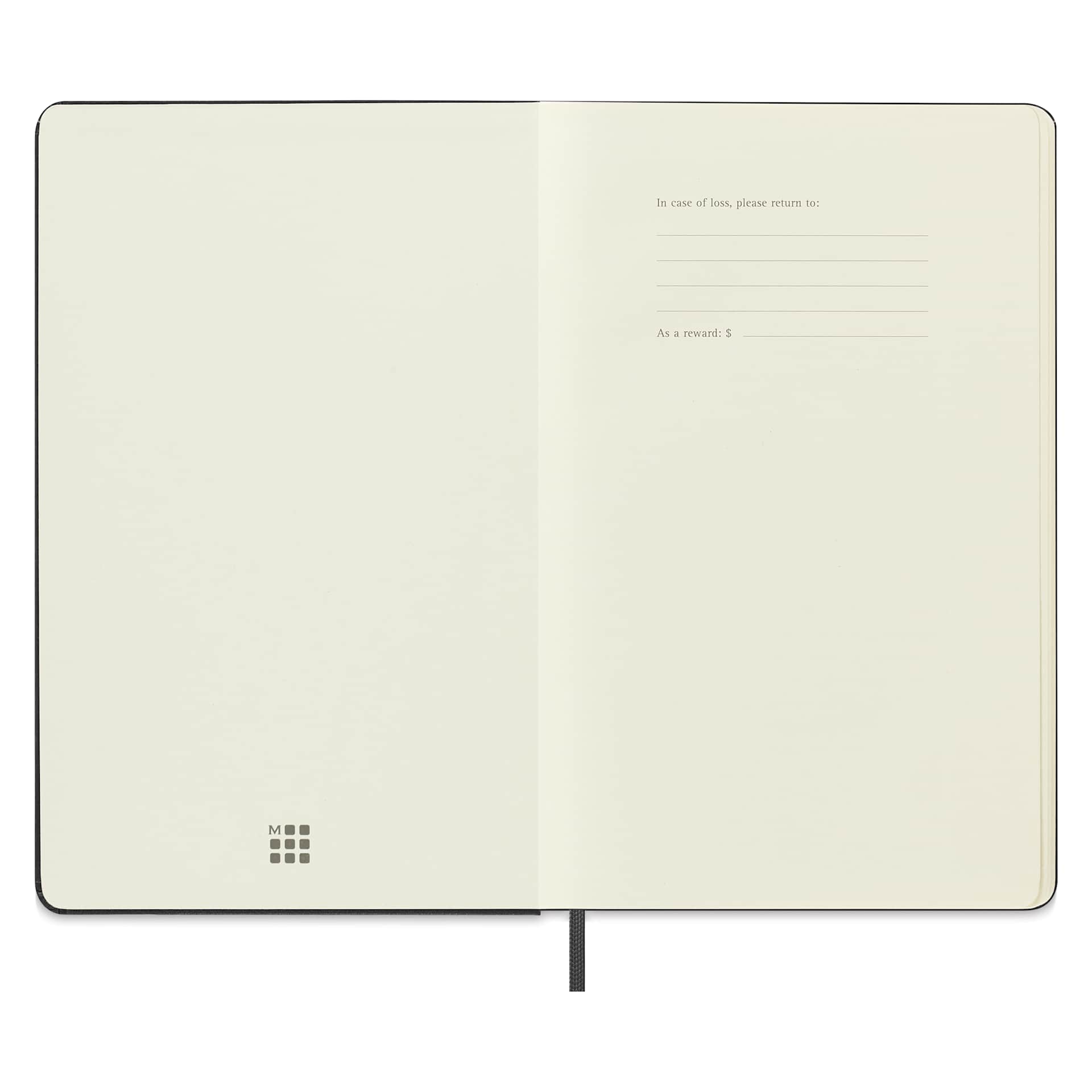 Moleskine Sketchbook - Black, , Large, 8-1/4" x 5", inside cover Moleskine Sketchbook - Black, , Large, 8-1/4" x 5", inside cover