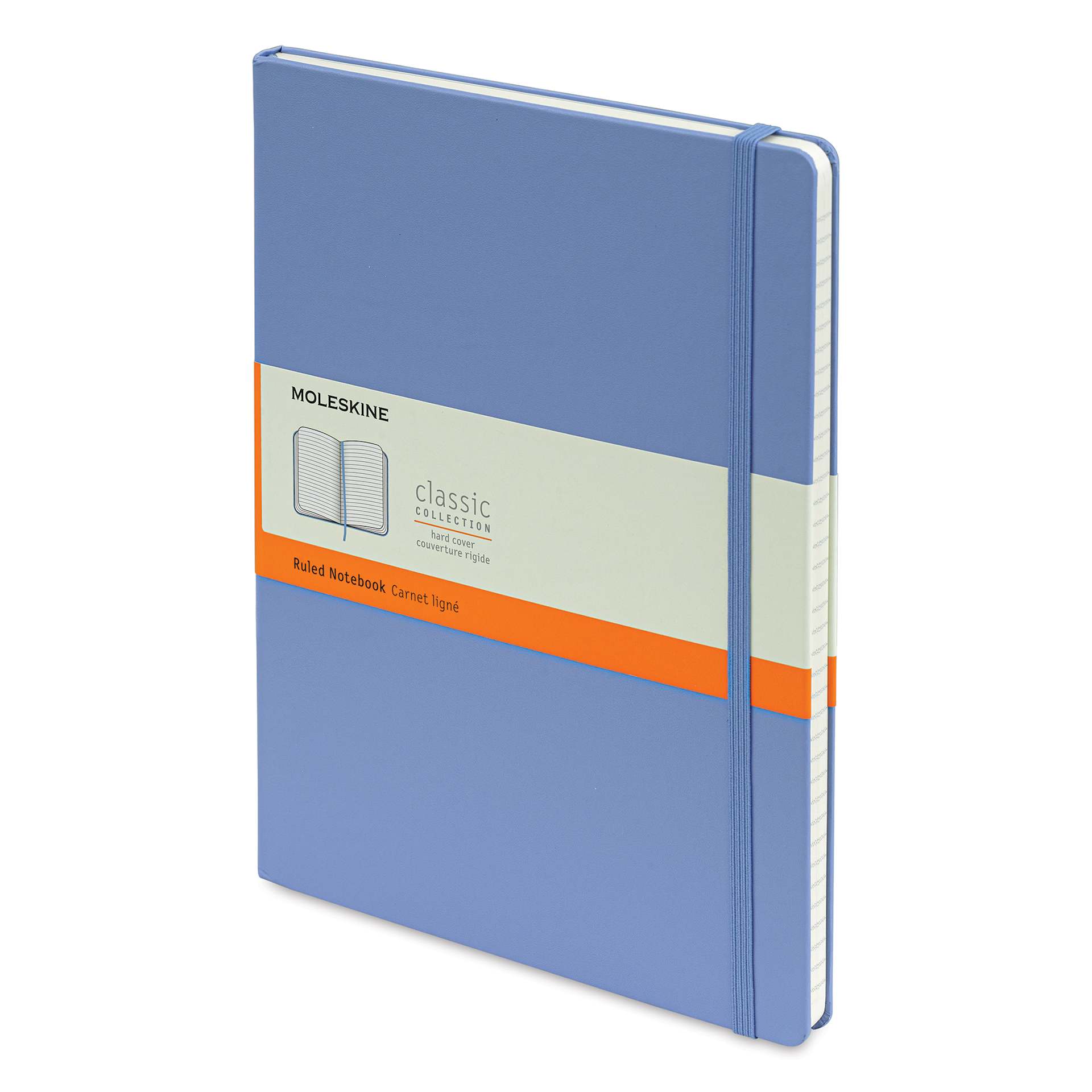 Moleskine Classic Hardcover Notebook - Hydrangea, Ruled, 9-3/4" x 7-1/2" (side view)