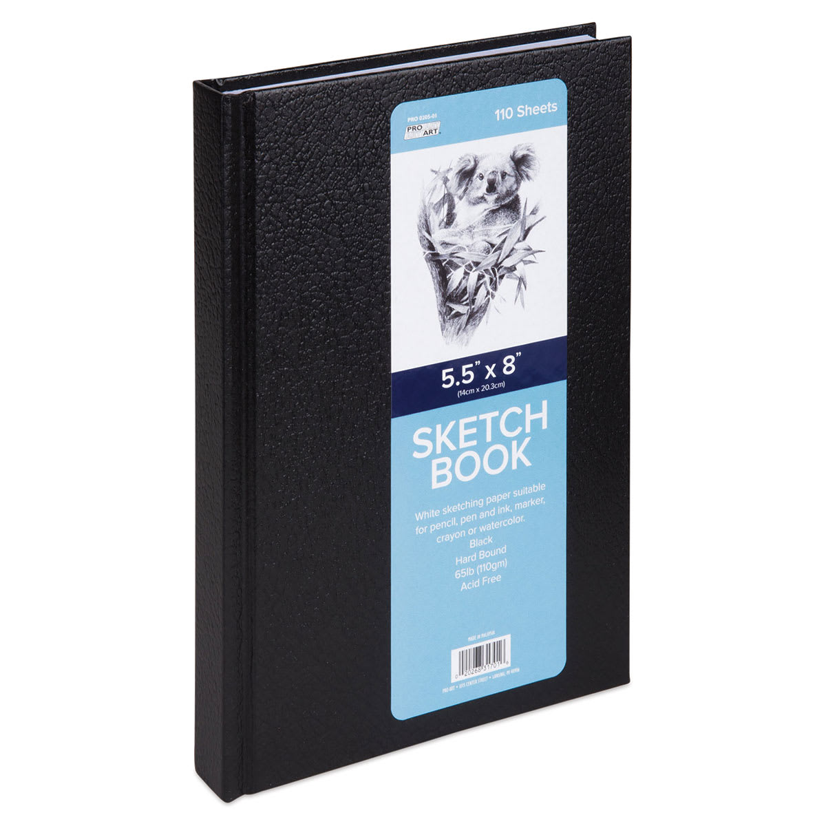 Pro Art Hardbound Sketchbooks - Single sketchbook upright at left angle