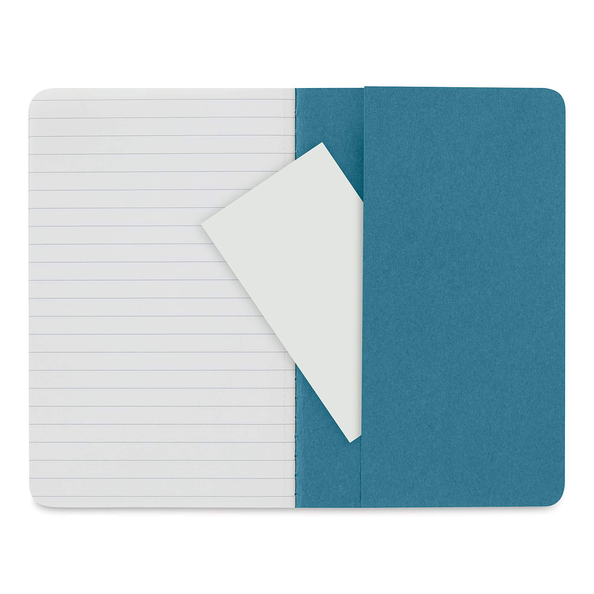 Moleskine Cahier Journals - 5-1/2" x 3-1/2", Ruled, Brisk Blue, Pkg of 3 (back envelope)