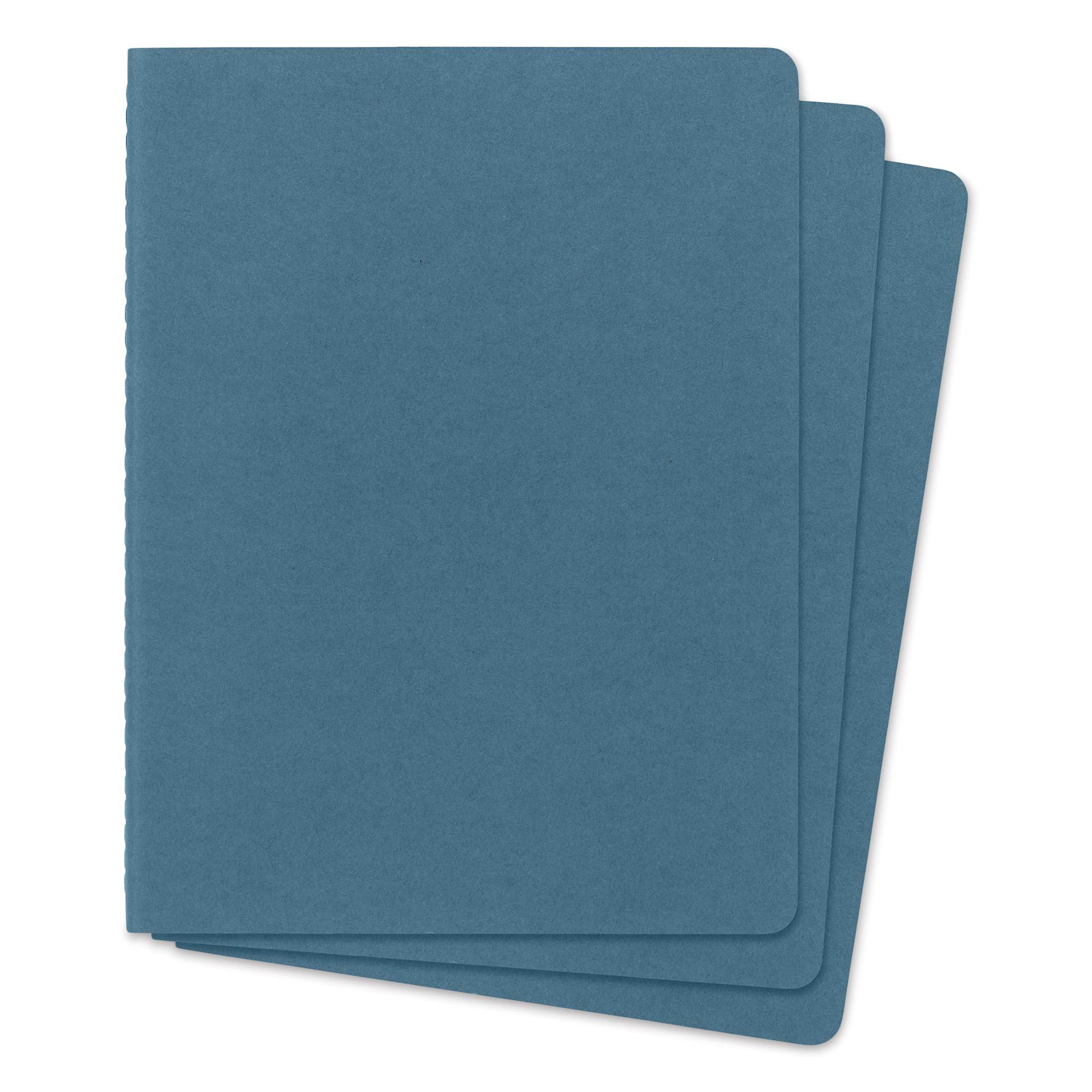 Moleskine Cahier Journals - 9-3/4" x 7-1/2" , Ruled, Brisk Blue, Pkg of 3