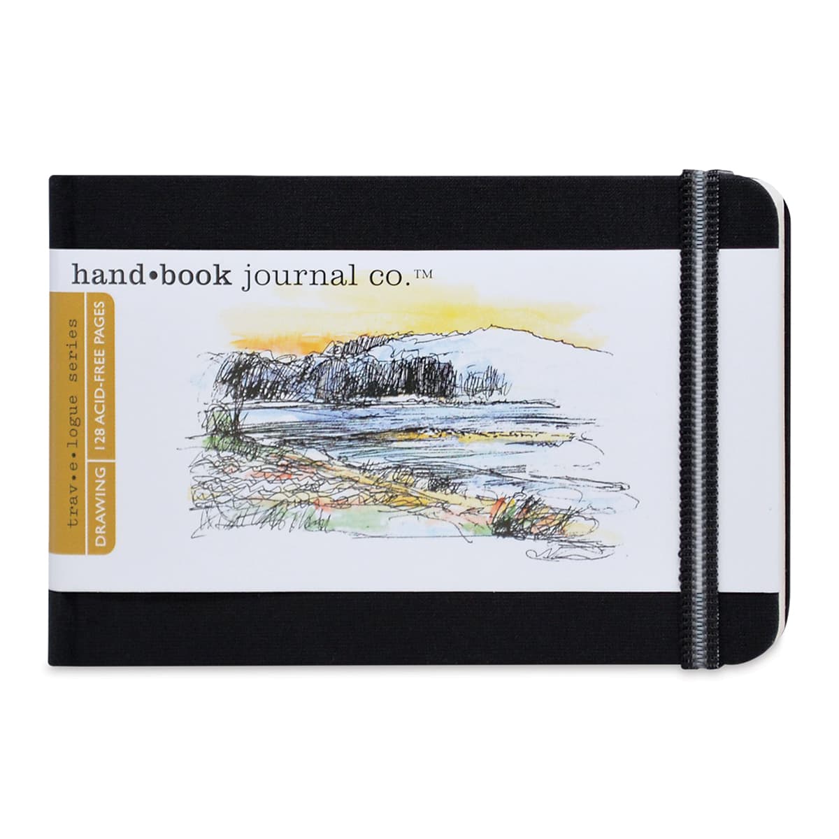 Hand Book Artist Journal - 3 1/2" x 5-1/2", Ivory Black, Landscape, 128 Pages
