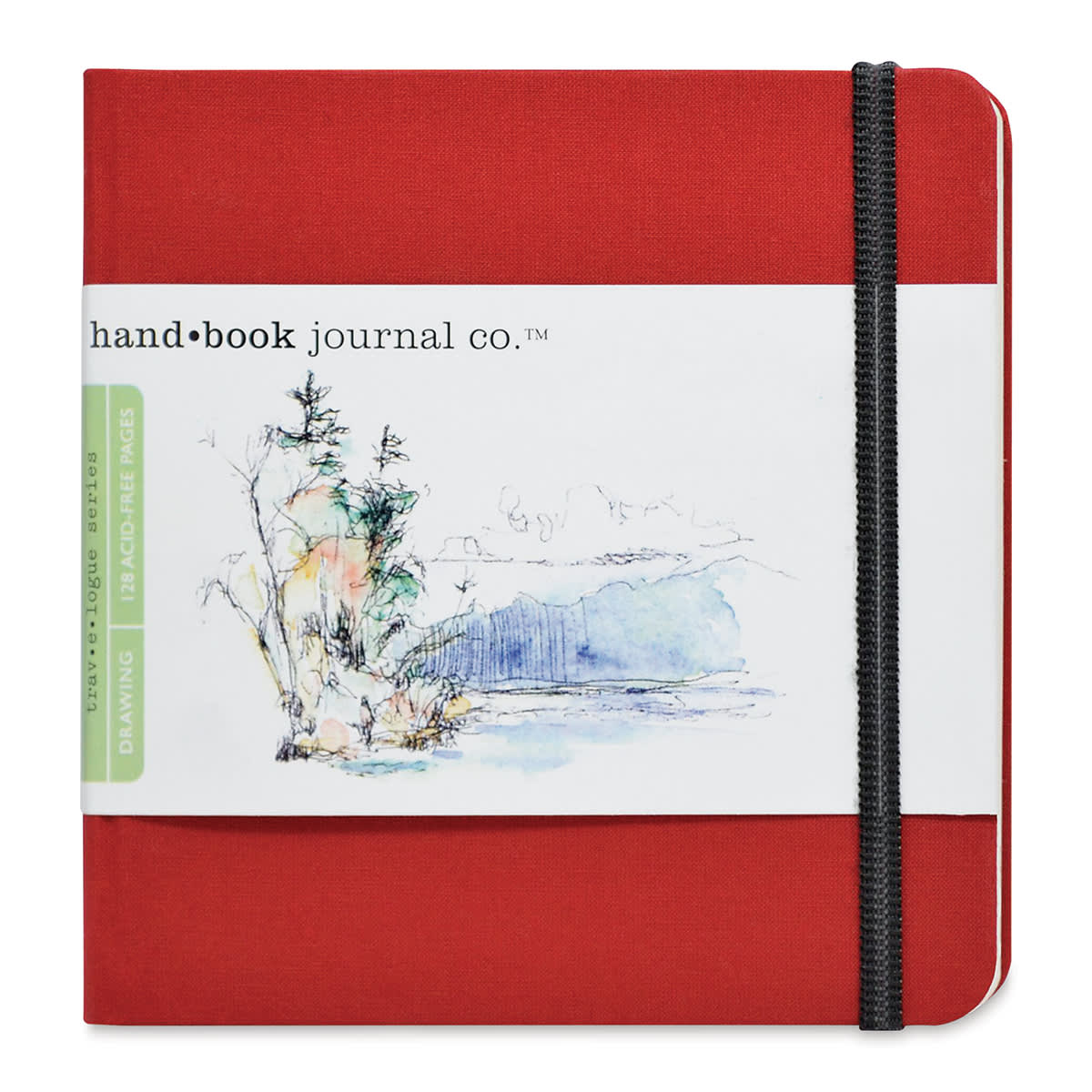 Hand Book Artist Journal - 5-1/2" x 5-1/2", Vermilion Red, Square, 128 Pages
