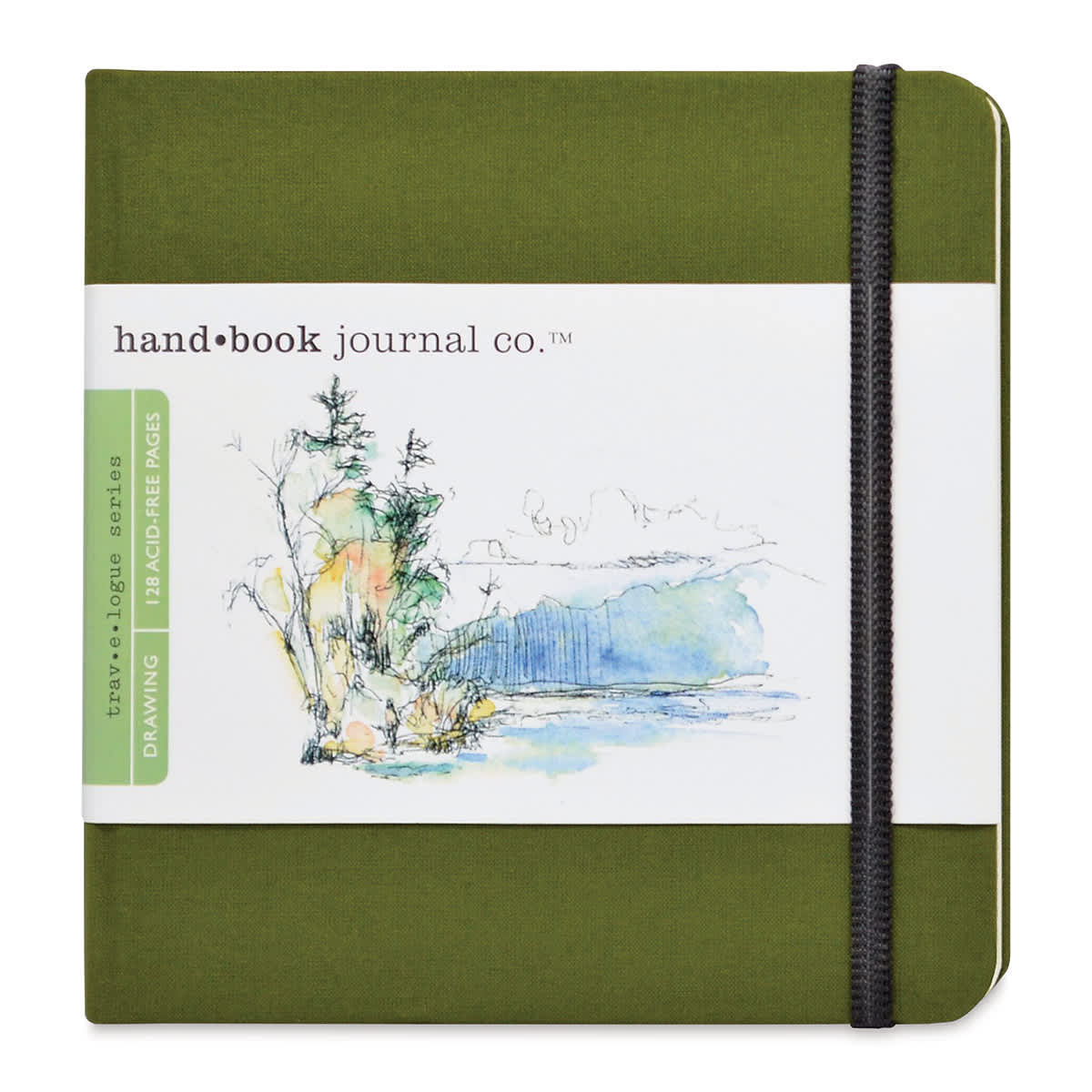 Hand Book Artist Journal - 5-1/2" x 5-1/2", Cadmium Green, Square, 128 Pages