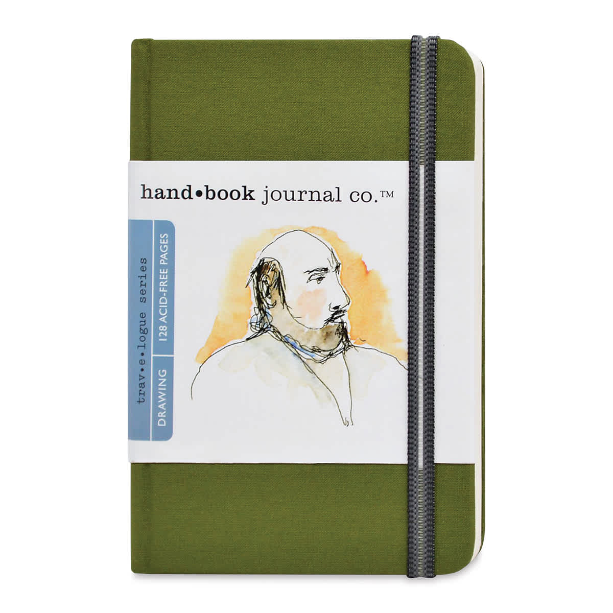 Hand Book Artist Journal - 5 1/2" x 3-1/2", Cadmium Green, Portrait, 128 Pages
