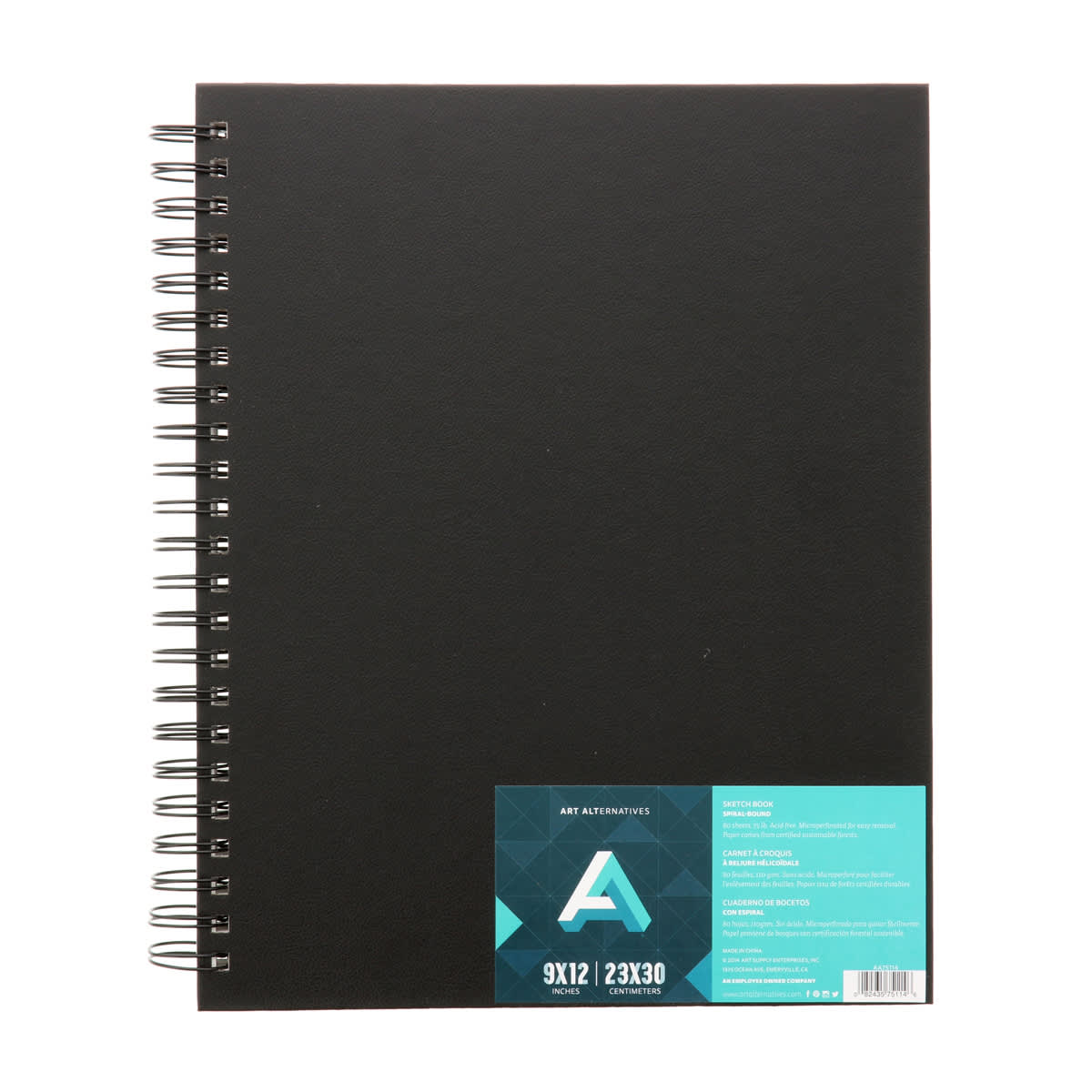 Art Alternatives Spiral-Bound Sketch Book, 9 in x 12 in