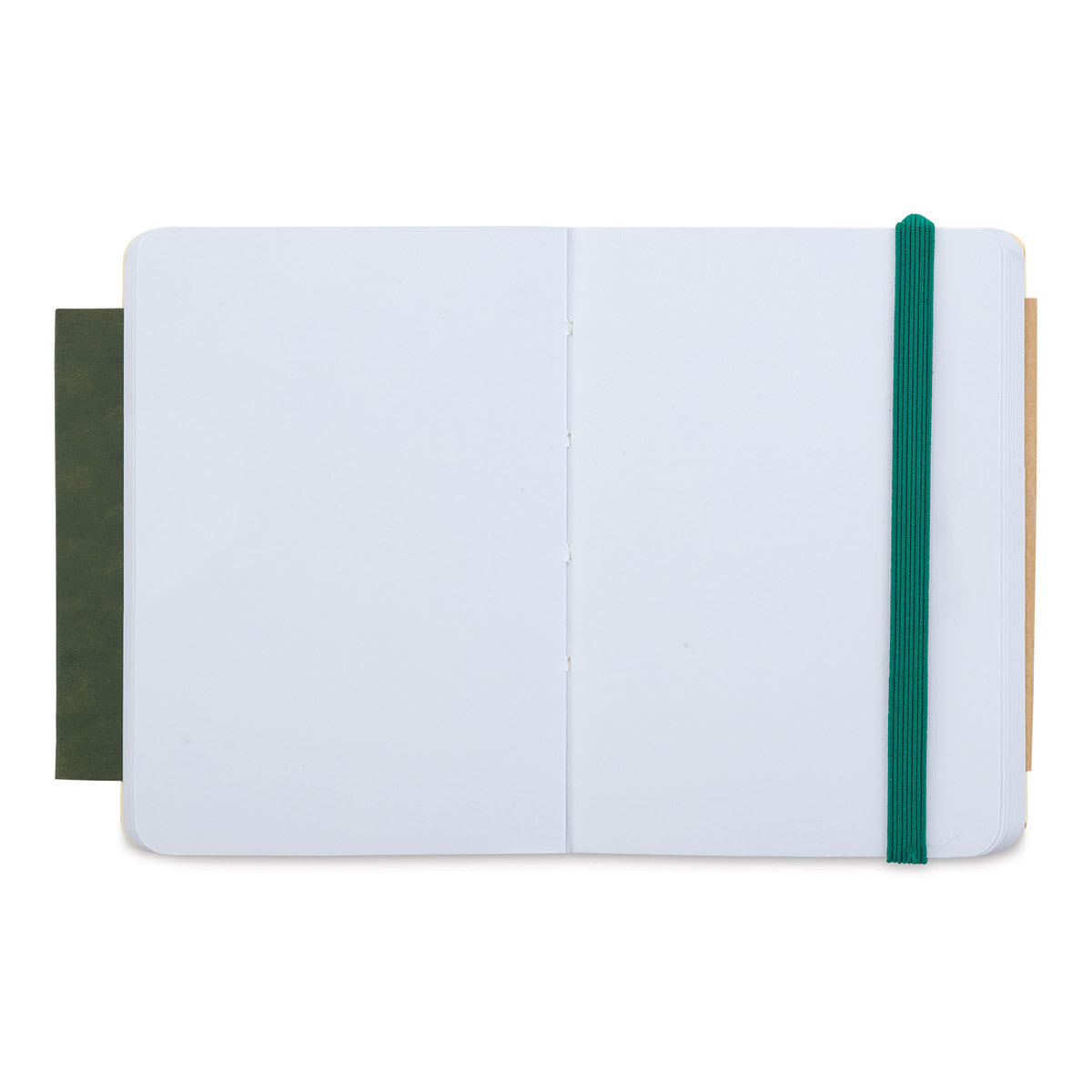 Pentalic Recycled Traveler's Sketchbook - 4-1/8'' x 2-7/8'', Green (Open)