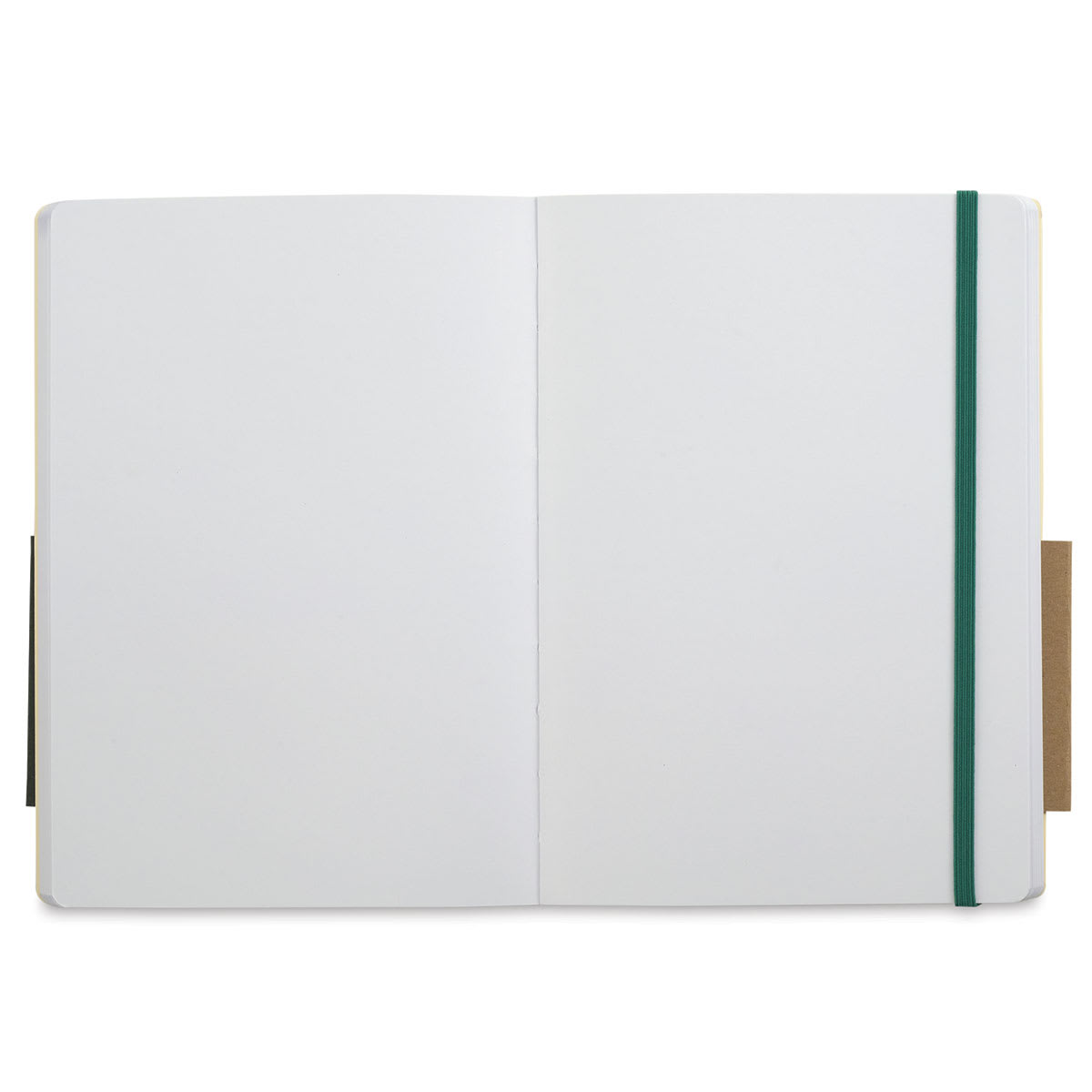 Pentalic Recycled Traveler's Sketchbook - 8-1/4'' x 5-7/8'', Green (Open)