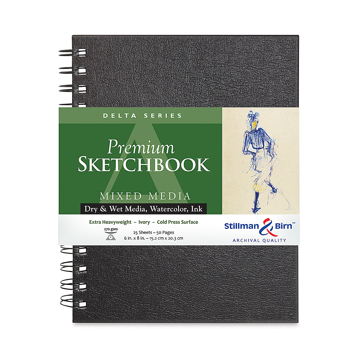 Stillman & Birn Delta Series Sketchbook - 8" x 6", Portrait, Wirebound, 25 Sheets