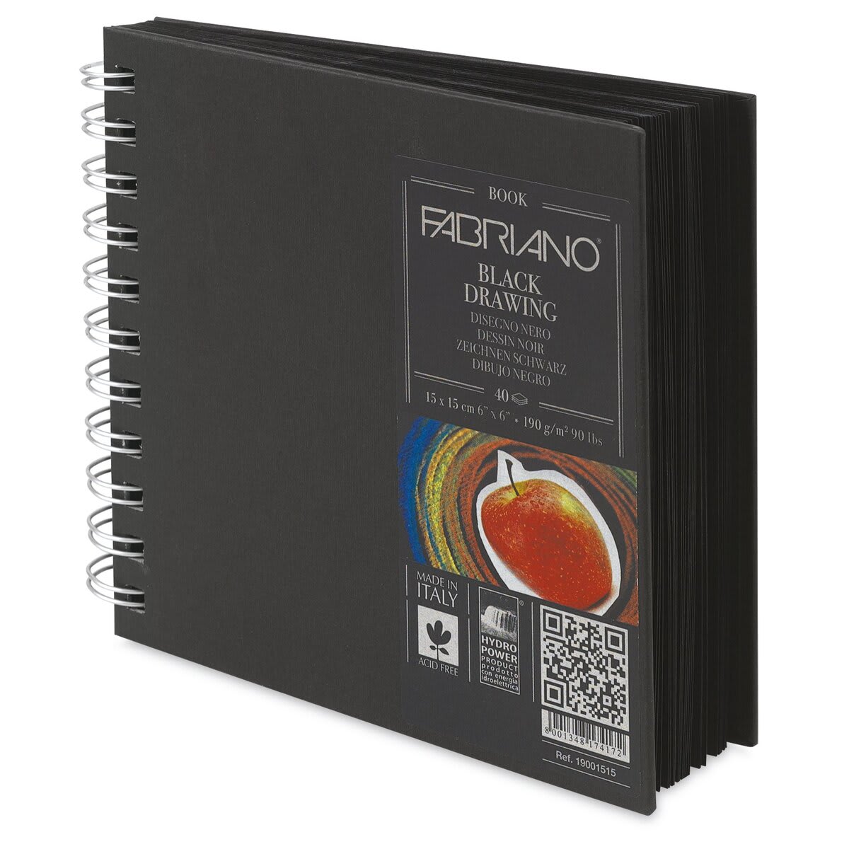Fabriano Sketchbook - 6" x 6", Black, Hardcover