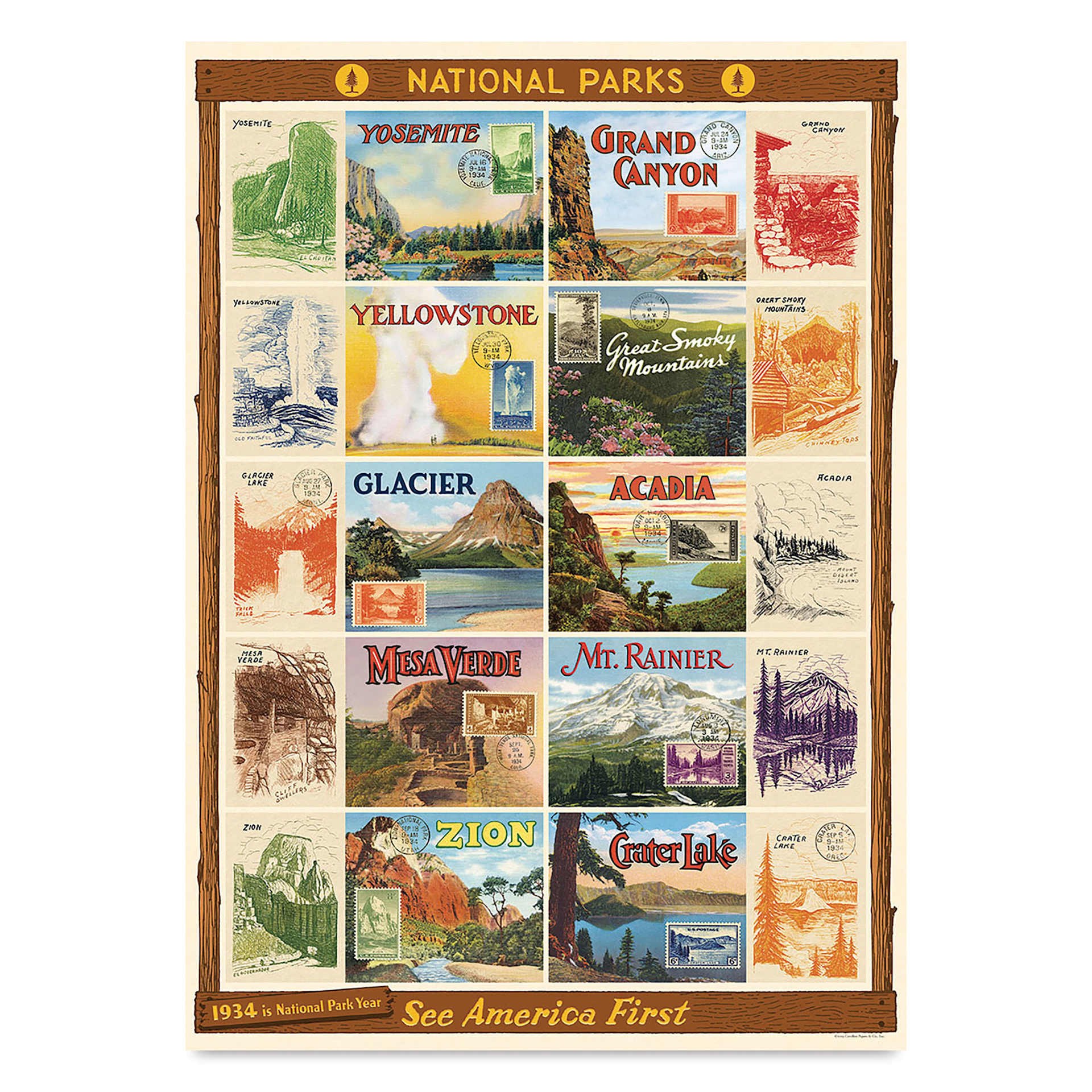 Cavallini National Parks 2 Printed Paper