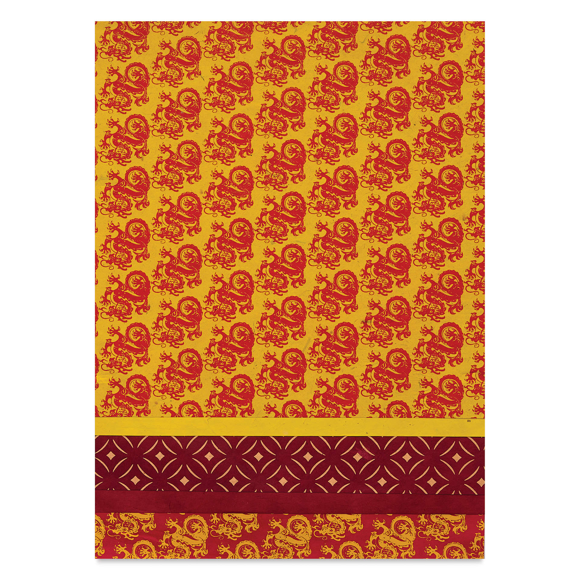 Aitoh Decorative Lokta Paper Pack - Dragons, 12" x 12", Pkg of 5