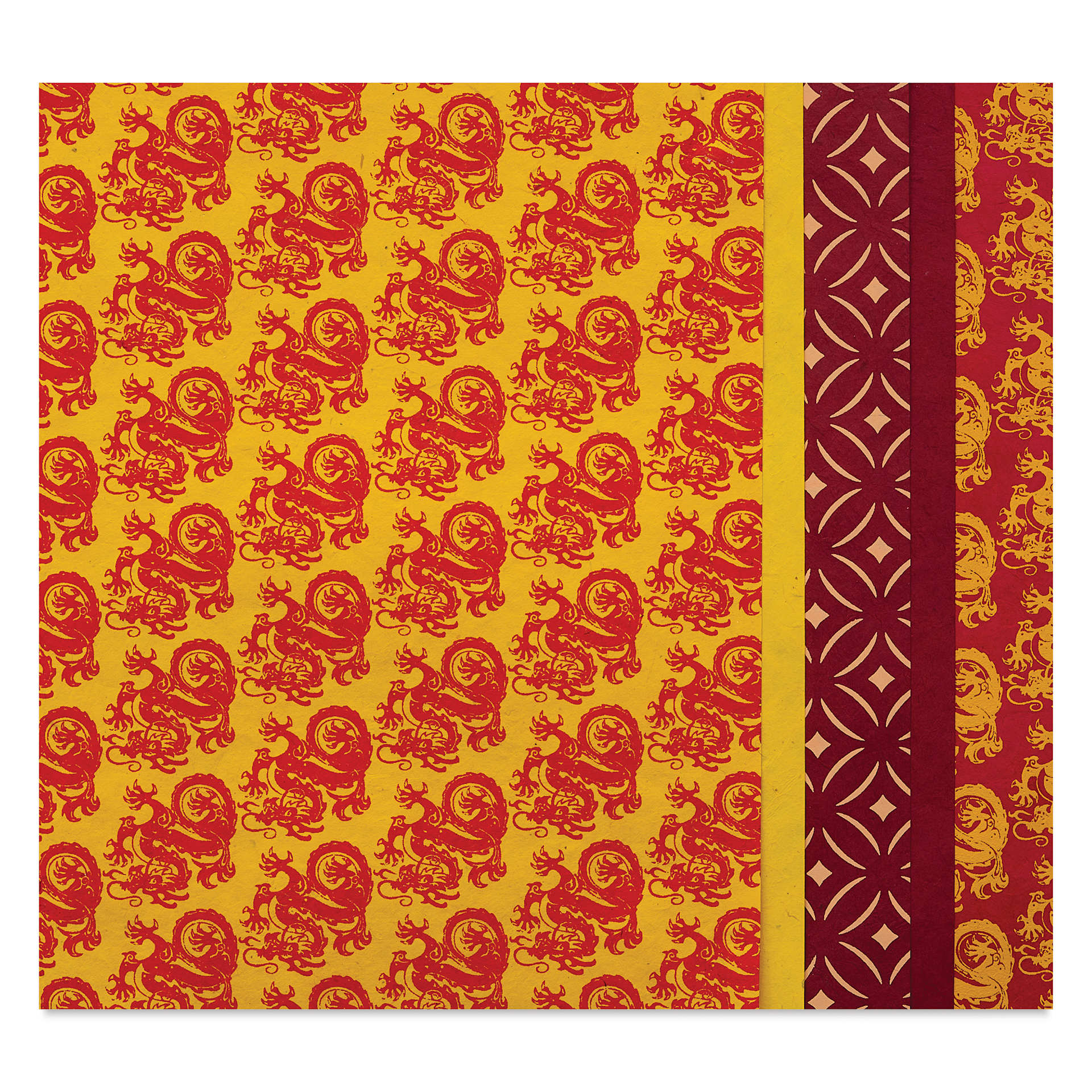 Aitoh Decorative Lokta Paper Pack - Dragons, 8-1/2" x 11", Pkg of 5