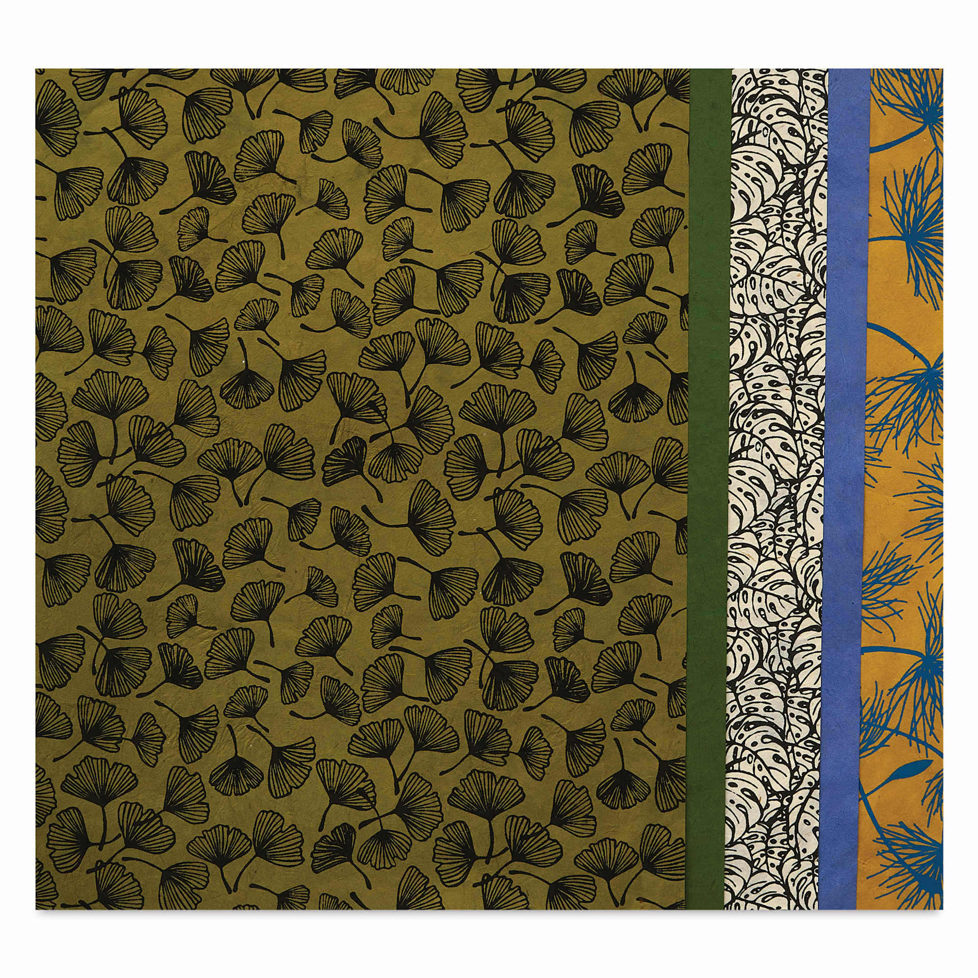 Aitoh Decorative Lokta Paper Pack - Leaves and Seeds, 8-1/2" x 11", Pkg of 5