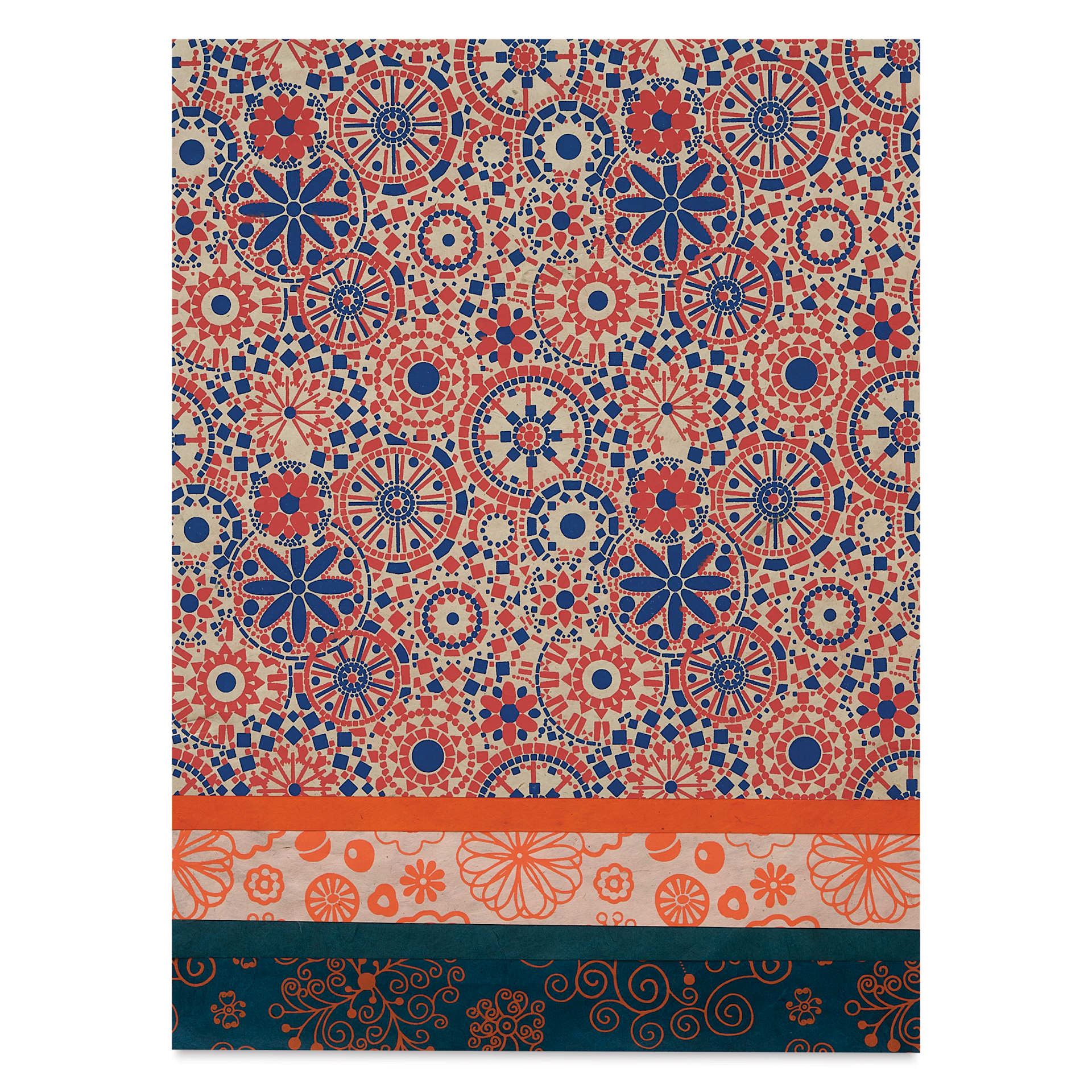 Aitoh Decorative Lokta Paper Pack - Oranges, 12" x 12", Pkg of 5