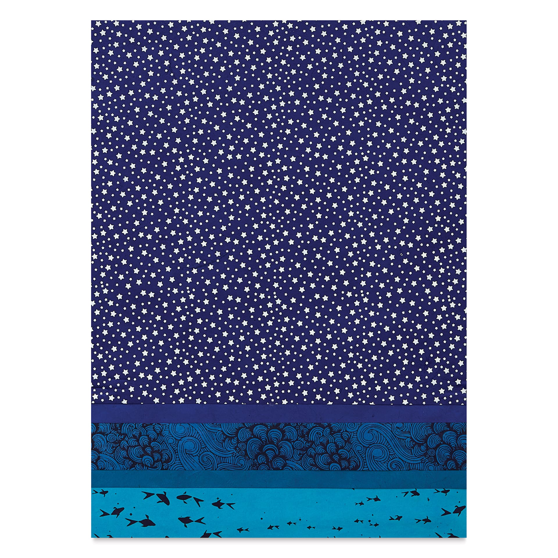 Aitoh Decorative Lokta Paper Pack - Blues, 12" x 12", Pkg of 5