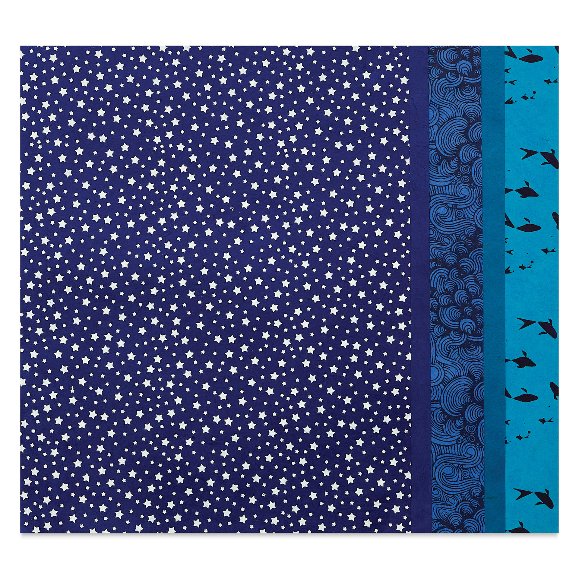 Aitoh Decorative Lokta Paper Pack - Blues, 8-1/2" x 11", Pkg of 5