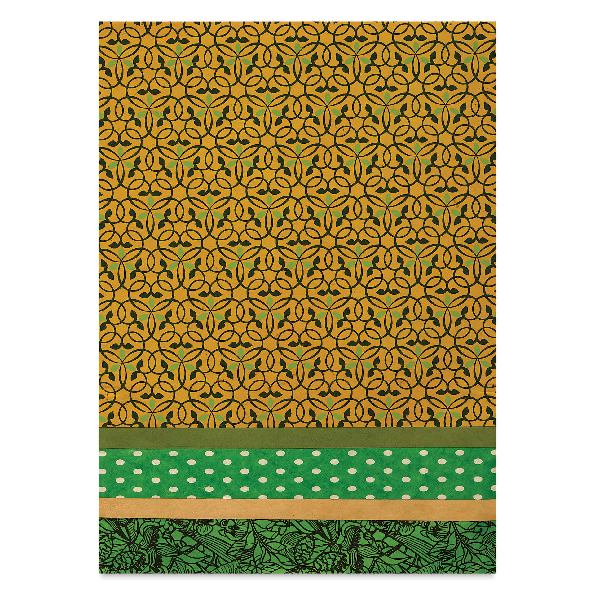 Aitoh Decorative Lokta Paper Pack - Greens, 12" x 12", Pkg of 5