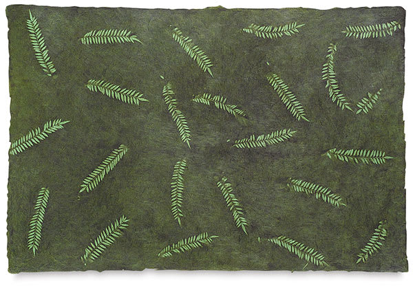 Sunwashed Nepalese Lokta Paper - Full sheet of Green/Forest paper shown