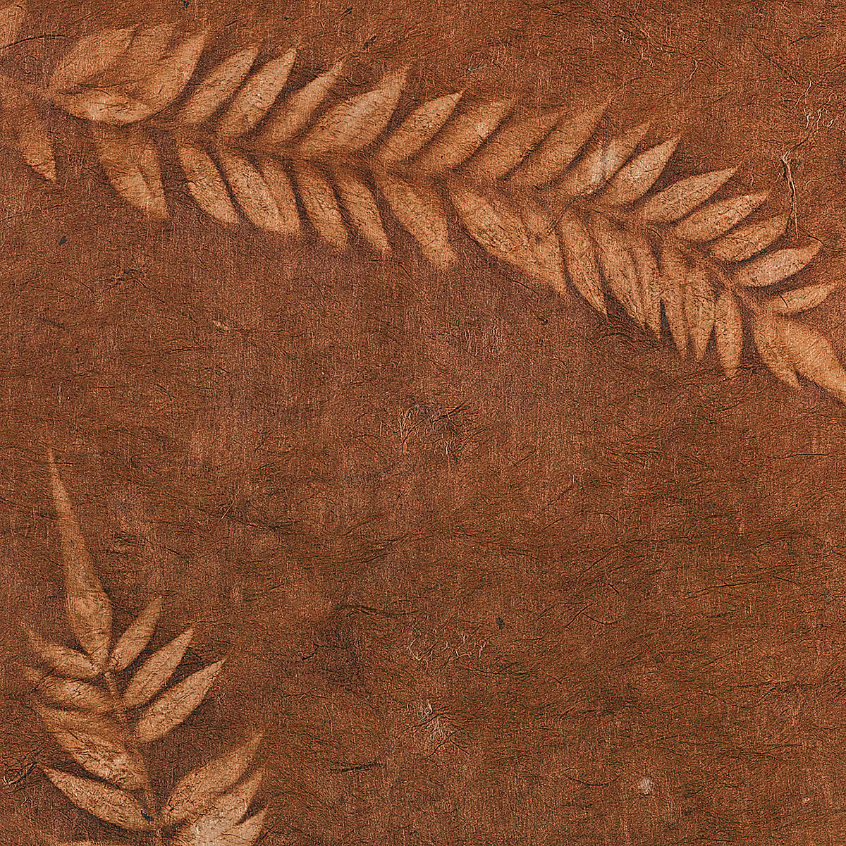 Sunwashed Nepalese Lokta Paper - Closeup of Terracotta/Sienna paper showing leaf detail