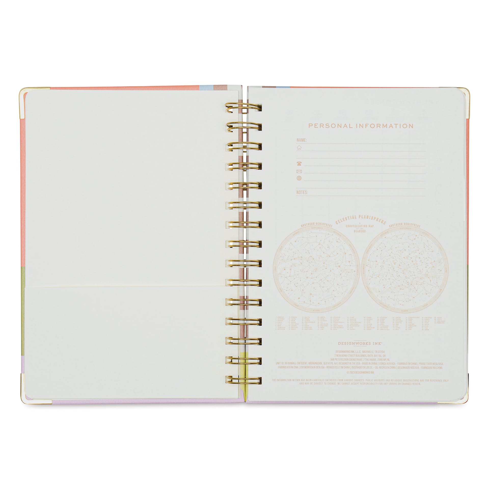 DesignWorks Ink Undated 13-month Perpetual Planner - Geometry, 6-1/4" x 8-1/4", inside cover