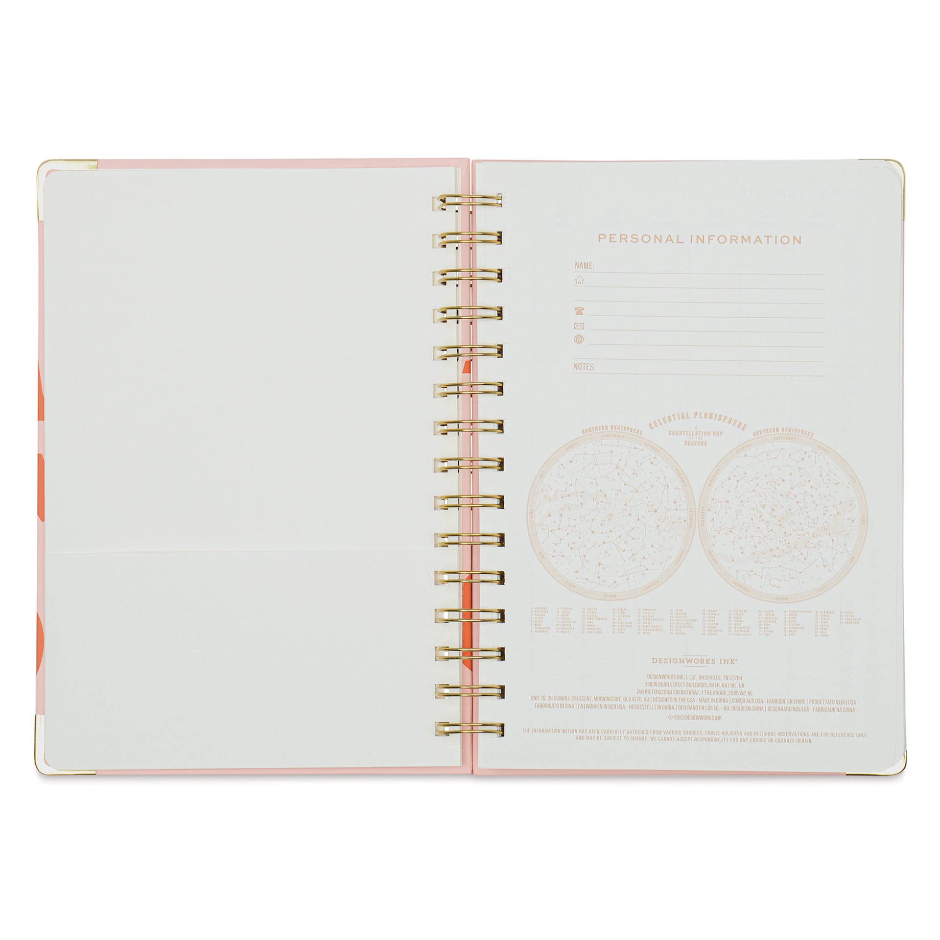 DesignWorks Ink Undated 13-month Perpetual Planner - Plans, 6-1/4" x 8-1/4", personal information page