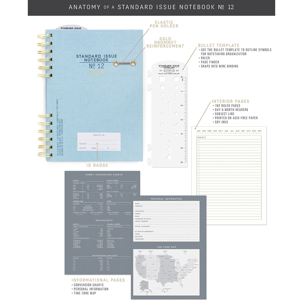 DesignWorks Ink Standard Issue Planner Notebook No. 12, Diagram