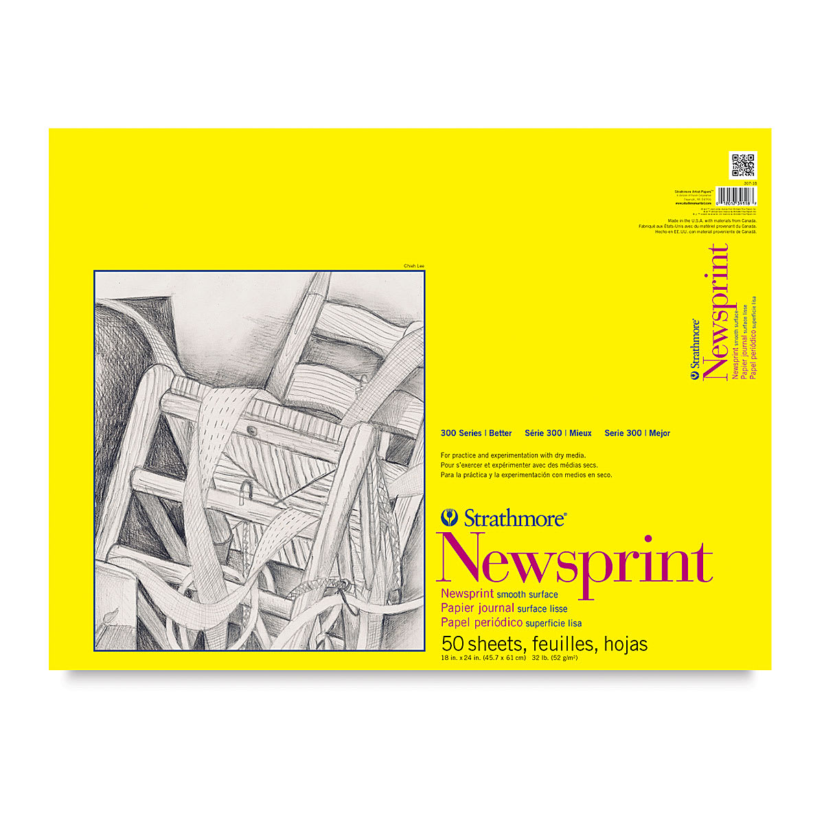 Strathmore 300 Series Newsprint Pad - Smooth, 50 Sheets, 18" x 24"