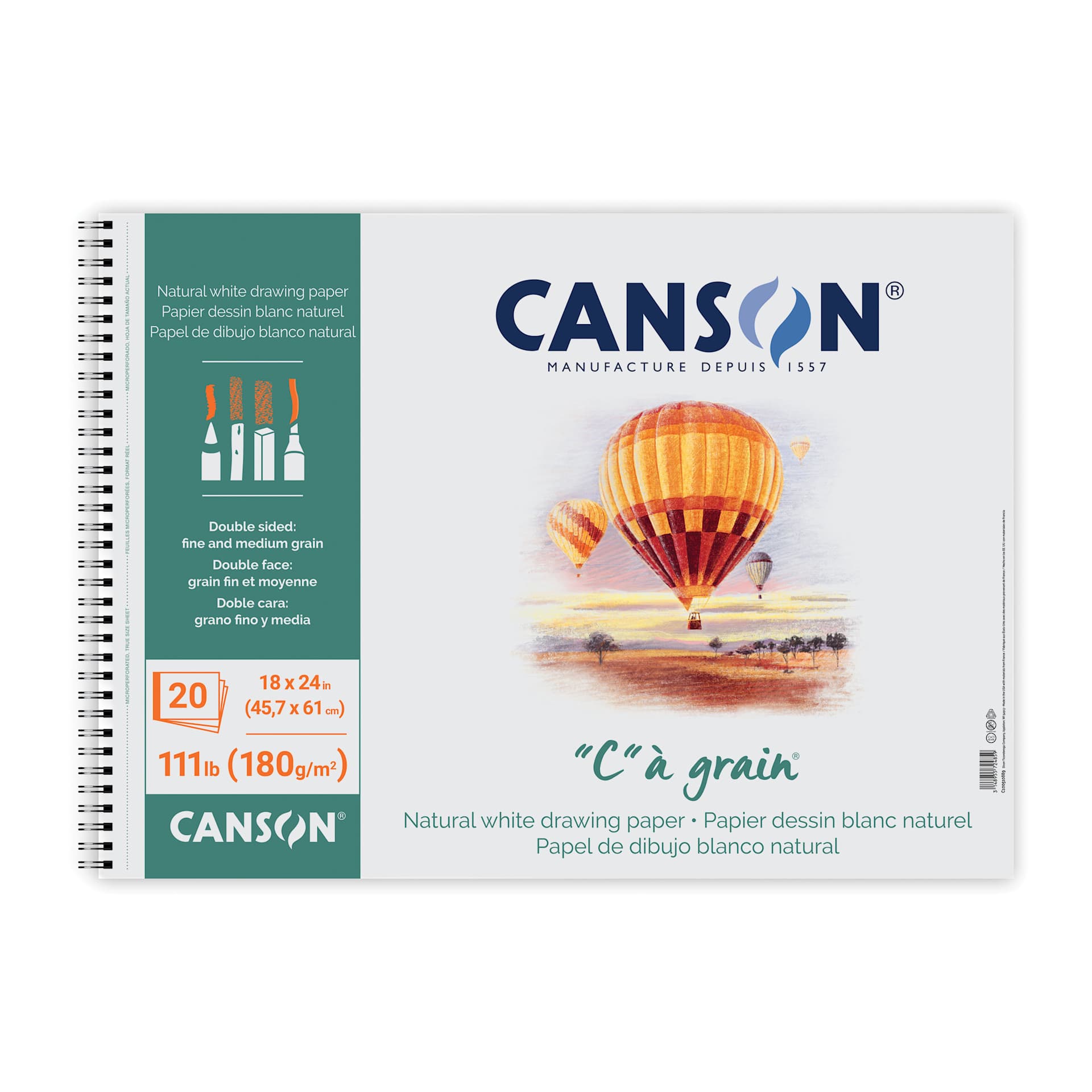 Canson C' a Grain Drawing Pad - 18" x 24", front cover Canson C' a Grain Drawing Pad - 18" x 24", front cover