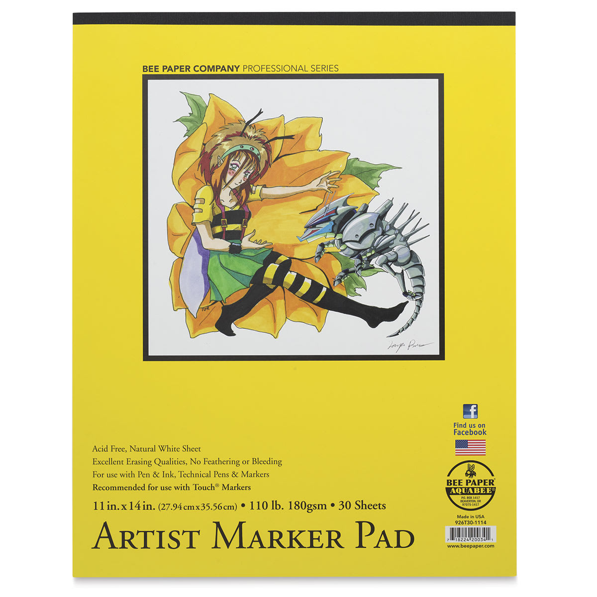 Bee Paper Aquabee Artist Marker Pad - 11" x 14", 30 Sheets