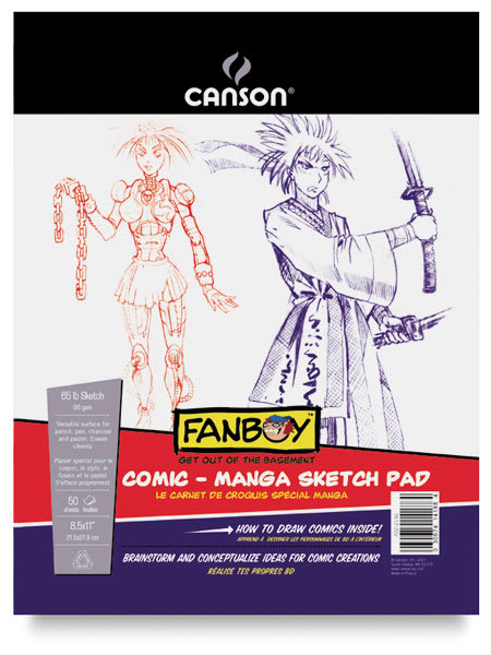 Comic-Manga Sketch Pad, 50 sheets  Front Cover, 8½" × 11"