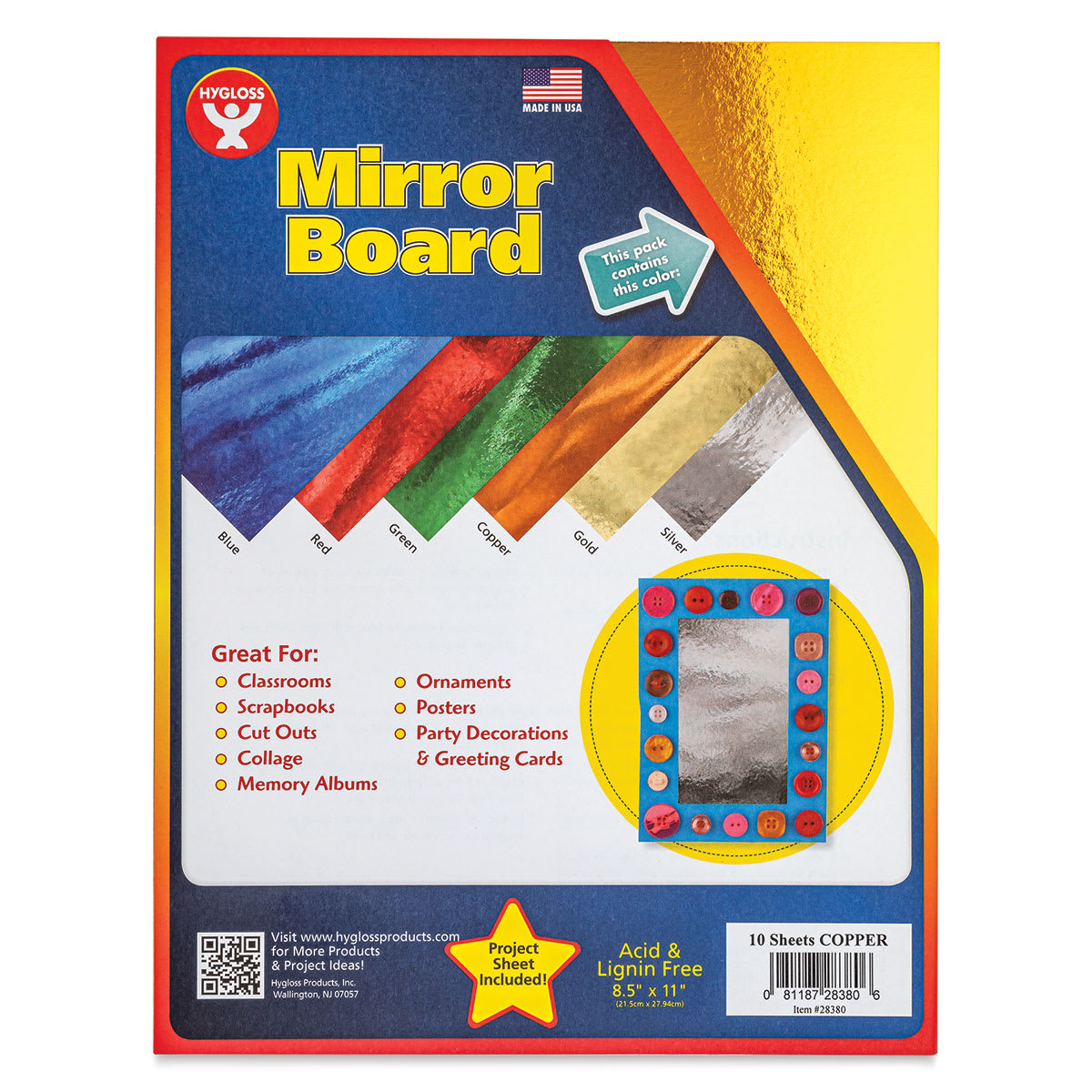 Mirror Boards - 8-1/2" x 11", Copper, 10 Sheets