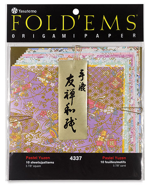 Yasutomo Yuzen Origami Papers - Front of package of Pastel patterned paper