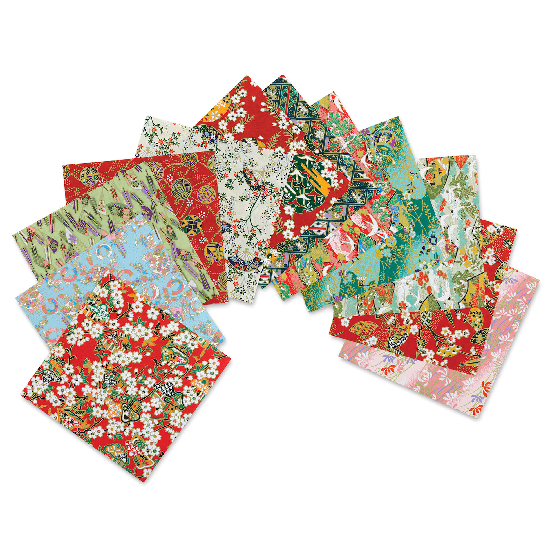 Yasutomo Yuzen Origami Papers - 5-7/8" x 5-7/8", Red, 10 Sheets