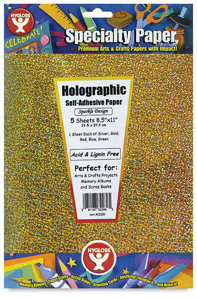 Holographic Self-Adhesive Paper - Front of Sparkle pattern package