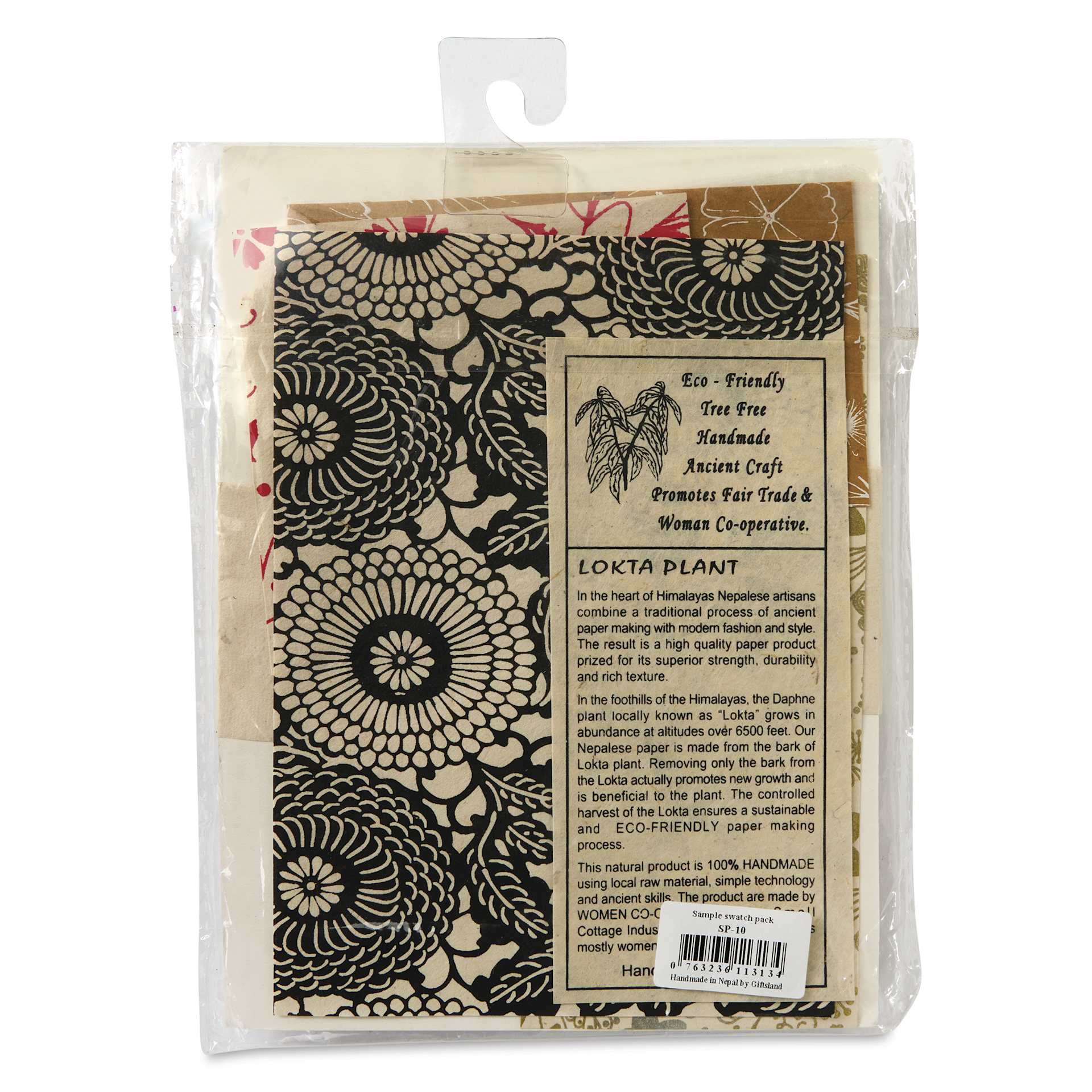Lotka Decorative Paper Swatch Pack - Assorted, Pkg of 60, back of package