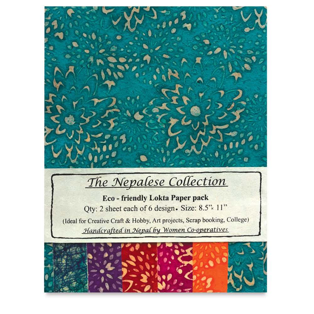 
Nepalese Collection Lokta Paper - Front of Batik Package