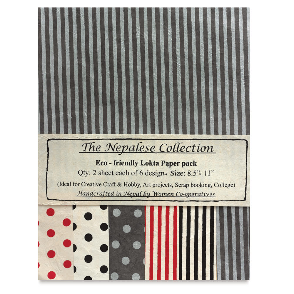 
Nepalese Collection Lokta Paper - Front of Dots/Stripes Package