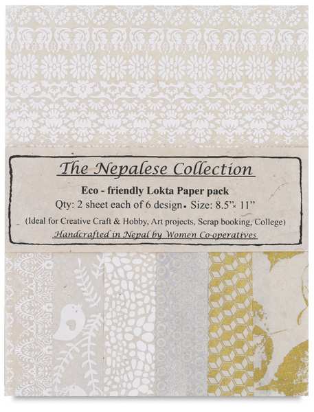 Lokta Papers - Cream/Silver, 12 Sheets