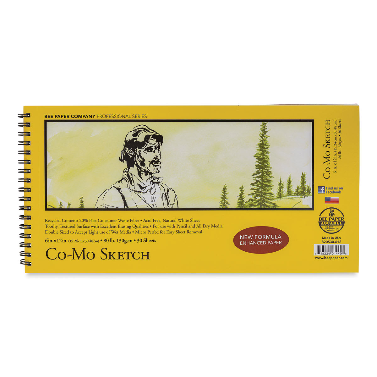 Bee Paper Co-Mo Sketch Pad - 6" x 12", 30 Sheets