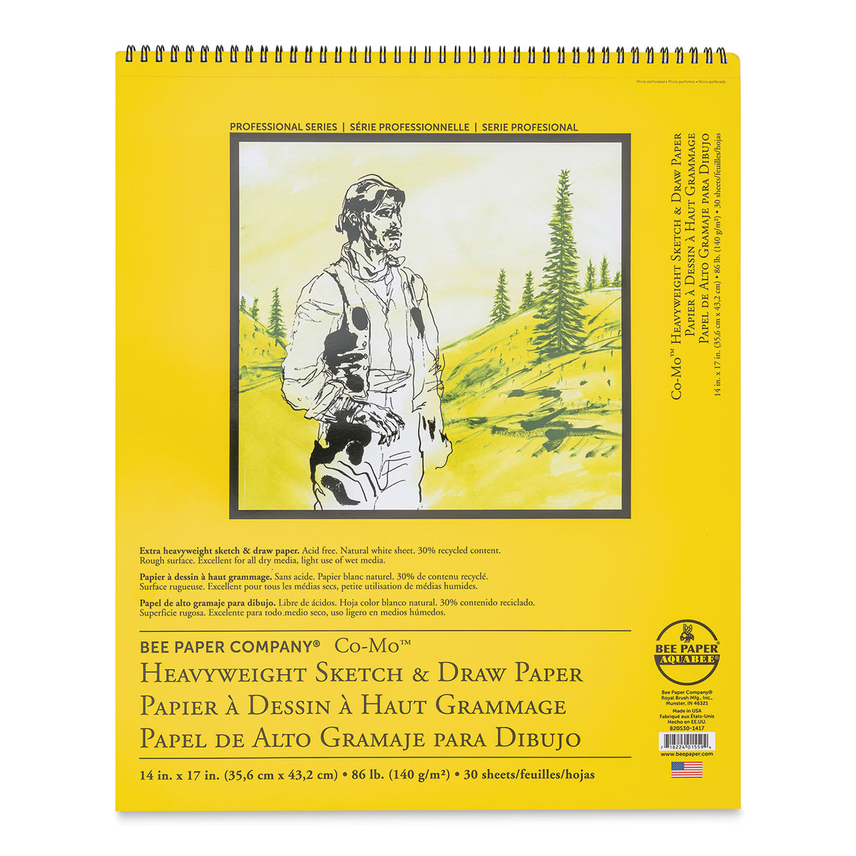 Bee Paper Co-Mo Sketch Pad - 14" x 17", 30 Sheets